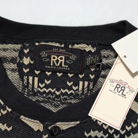 RLX Ralph Lauren Black and Cream Crewneck Sweater Nordic Design - Picture 4 of 10